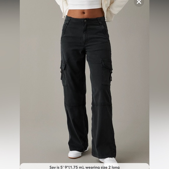 BNWT Petite Drape Stretch Super High-Waisted Cargo Baggy Wide-Leg Pant - Picture 1 of 7